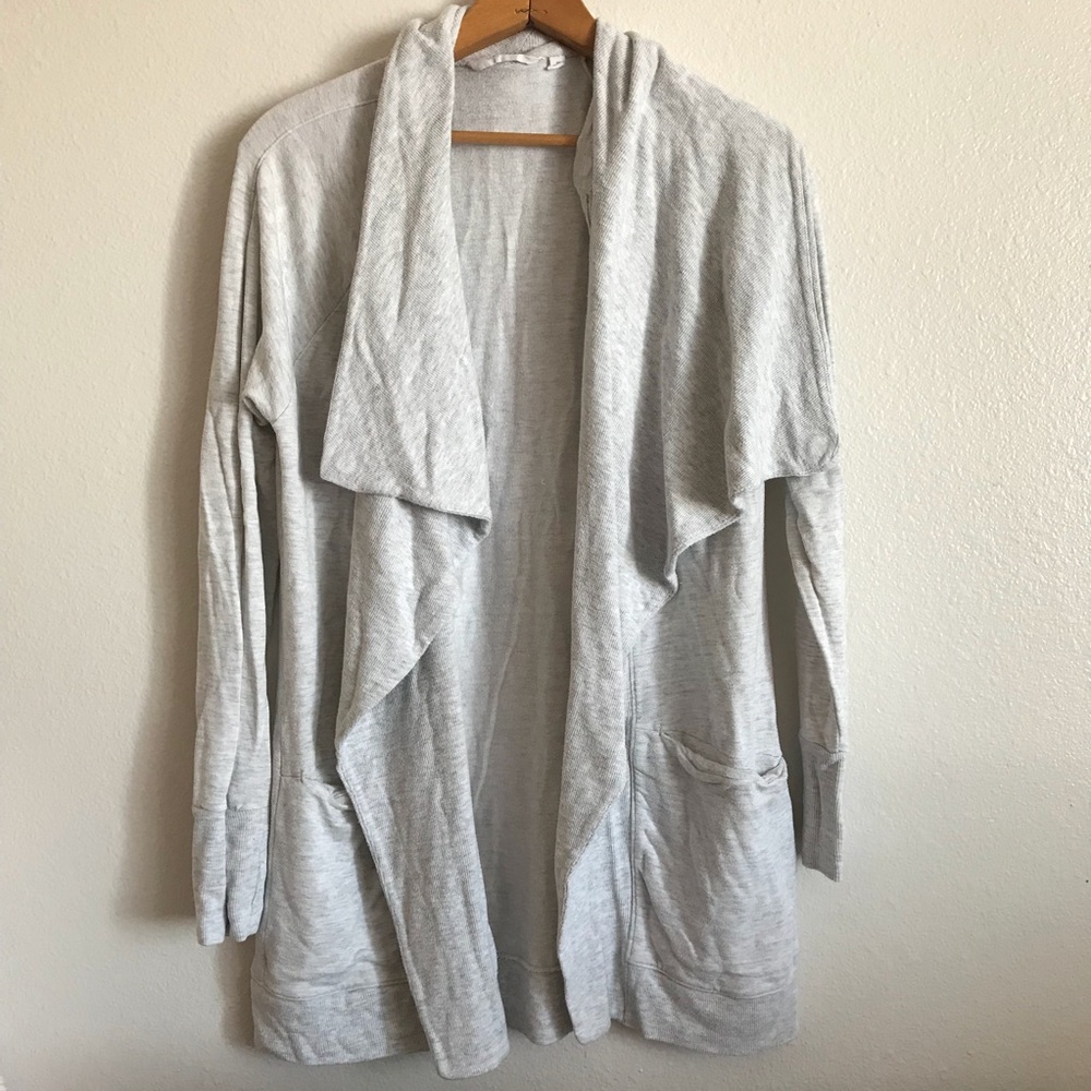 Athleta Long Gray Sweater Cardigan